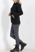 3 İplik Kanguru Cepli Kapşonlu Sweat Siyah - 20960.1878. thumbnail 4
