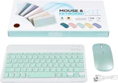 Huawei Mediapad T3 10 9.6" Uyumlu Kablosuz Bluetooth Şarj Edilebilir Klavye Mouse Seti - Yeşil - 8