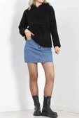 Kanguru Cep Kapşonlu Peluş Sweat Siyah - 9062.1153. - 4