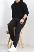 Kanguru Cep Kapşonlu Peluş Sweat Siyah - 9062.1153. - 6