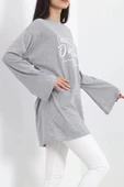 Baskılı Oversize Suprem Tunik Gri - 20217.1567. - 3
