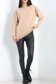 2 İp Bisiklet Yaka Sweat Bej - 20790.1878. - 2