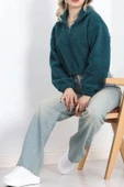 Üç İplik Beli Lastikli Polar Sweat Petrolyeşili - 20708.1872. - 8