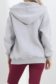 Kapşonlu Fermuarlı 3 İplik Sweat Gri - 20240.053. - 8