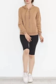 Kapşonlu Fermuarlı Sweat Sütlükahve - 3001.275. thumbnail 2