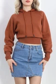 Kapşonlu Crop Sweat Kiremit - 20967.1878. - 3
