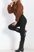 Üç İplik Beli Lastikli Polar Sweat Kahve - 20708.1872. - 4