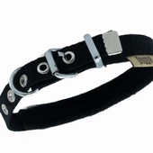 Doggie Polar Pedli Sade Dokuma Köpek Boyun Tasması Siyah 1,5x25-30 Cm - 2