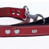 Doggie Konfor Klasik Deri Köpek Gezdirme Tasması Kırmızı 2,5x120 Cm - 3