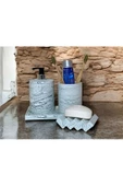 Lüks Mermer Desenli Beton Banyo Aksesuar Seti (4 Parça) - 5
