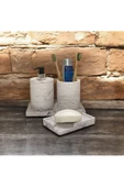Modern Tasarımlı Mermer Temalı Beton Banyo Aksesuar Seti (4 Parça) - 5