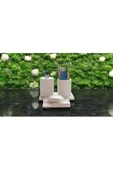Modern Tasarımlı Mermer Temalı Beton Banyo Aksesuar Seti (4 Parça) - 4