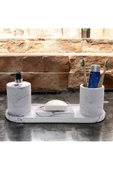 Trend Mermer Temalı Beton Banyo Aksesuar Seti (4 Parça) - 4