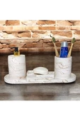 Yenilikçi Mermer Temalı Beton Banyo Aksesuar Seti (4 Parça) - 2