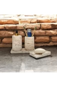 Mermer Desenli Lüks Banyo Seti - 4 Parça - 4