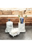 Mermer Detaylı Şık Beton Banyo Aksesuar Seti (4 Parça) - 1