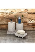 Lüks Mermer Desenli Beton Banyo Aksesuar Seti (4 Parça) - 4