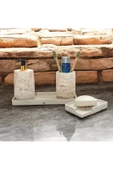 Doğal Görünümlü Mermer Esintili Beton Banyo Aksesuar Seti (4 Parça) - 2