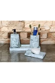 Doğal Görünümlü Mermer Esintili Beton Banyo Aksesuar Seti (4 Parça) - 4