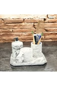 Hafif Mermer Esintili Beton Banyo Aksesuar Seti (4 Parça) - 4