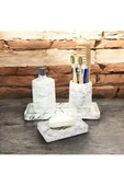 Doğal Görünümlü Mermer Esintili Beton Banyo Aksesuar Seti (4 Parça) - 1