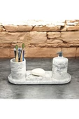 Yenilikçi Mermer Temalı Beton Banyo Aksesuar Seti (4 Parça) - 5