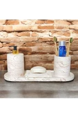 Trend Mermer Temalı Beton Banyo Aksesuar Seti (4 Parça) - 2