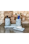 Estetik Mermer Desenli Beton Banyo Aksesuar Seti (4 Parça) - 5