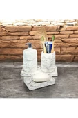 Mermer Desenli Lüks Banyo Seti - 4 Parça - 1