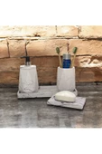 Estetik Mermer Desenli Beton Banyo Aksesuar Seti (4 Parça) - 3