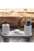 Yenilikçi Mermer Temalı Beton Banyo Aksesuar Seti (4 Parça) - 4