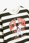 Koton Kız Çocuk Sweatshirt Köpek Baskılı Bisiklet Yaka Uzun Kollu Şardonlu - 3