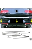 Vw Passat B8 Krom Arka Tampon Alt Çıta + Egzoz Görünümlü Difüzör 2015-2019 Paslanmaz Çelik thumbnail 2