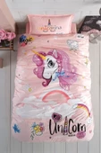 Clasy %100 Pamuk Tek Kişilik Nevresim Takımı Pink Dreams V1 Pudra - 1