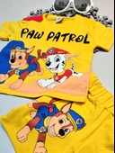 Erkek Bebek Paw Patrol Yazılı Kısa Kol Şort Takım - 2