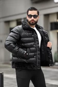 YAKA VE ETEĞİ KÜRKLÜ KIŞLIK ŞİŞME DERİ MONT - 2