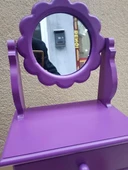 Hobi ERDL MODEL 90527 Papatya 2 Çekmeceli Aynalı Makyaj Kutusu MOR Renk El Yapım - 10