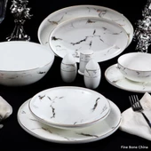Massimo Marble Gold 56 Parça Yemek Takımı - 1