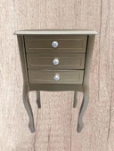 Komodin MODEL 90529 3Çekmeceli Kayın Lükens Ayak Gold Renk Porselen Kulp El Yapım - 6