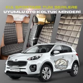 Kia Sportage Antrasit Renk Tay Tüyü Cepli & Terletmez Sırtlı Oto Koltuk Minder Seti - Koltuk Koruma Kılıfı (ÖN & ARKA TAM SET) - 1