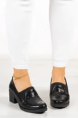 Erkan Saçmacı Alizee Siyah Yılan Hakiki Deri Günlük Topuklu Ayakkabı - 3