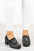 Erkan Saçmacı Alizee Siyah Hakiki Deri Günlük Topuklu Ayakkabı - 3