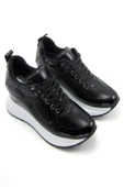 Erkan Saçmacı Aurelia Siyah Rugan Bağcıklı Gizli Dolgu Günlük Ayakkabı - 1