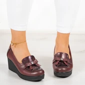 Erkan Saçmacı Emma Bordo Hakiki Deri Dolgu Topuklu Günlük Ayakkabı thumbnail 4