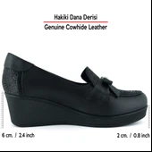 Erkan Saçmacı Emma Siyah Yılan Hakiki Dana Derisi Fiyonklu Yuvarlak Burun Dolgu Topuklu Günlük Ayakkabı thumbnail 2
