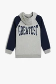 Koton Erkek Çocuk Oversize Fermuarlı Kapşonlu Sweatshirt Fermuarlı Basketbol Baskılı - 2
