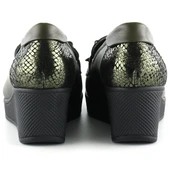 Erkan Saçmacı Emma Haki Hakiki Deri Dolgu Topuklu Günlük Ayakkabı - 3