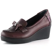 Erkan Saçmacı Emma Bordo Hakiki Deri Dolgu Topuklu Günlük Ayakkabı thumbnail 1