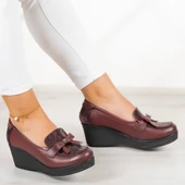 Erkan Saçmacı Emma Bordo Hakiki Deri Dolgu Topuklu Günlük Ayakkabı thumbnail 2