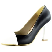 Erkan Saçmacı Jatqılı Plus Siyah Beyaz Kadeh Topuklu Ayakkabı - 1